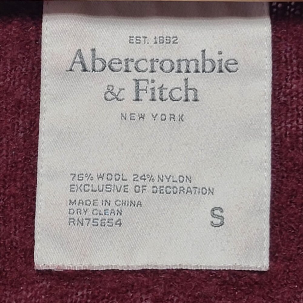 Abercrombie & Fitch Womens Maroon Red Cardigan Sweater Size S Wool Blend - Picture 3 of 7